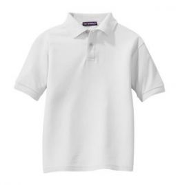 Youth Silk Touch Polo, White